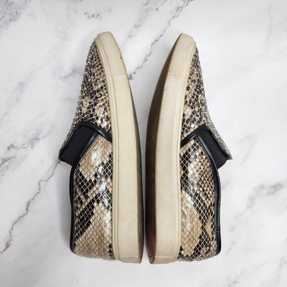 Steve Madden Eros Studded Snakeskin Python Sneakers Slip On Flats 7B - Picture 6 of 10